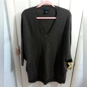 Sofia Cashmere Dolman Brown Pockets Size Medium Flaw